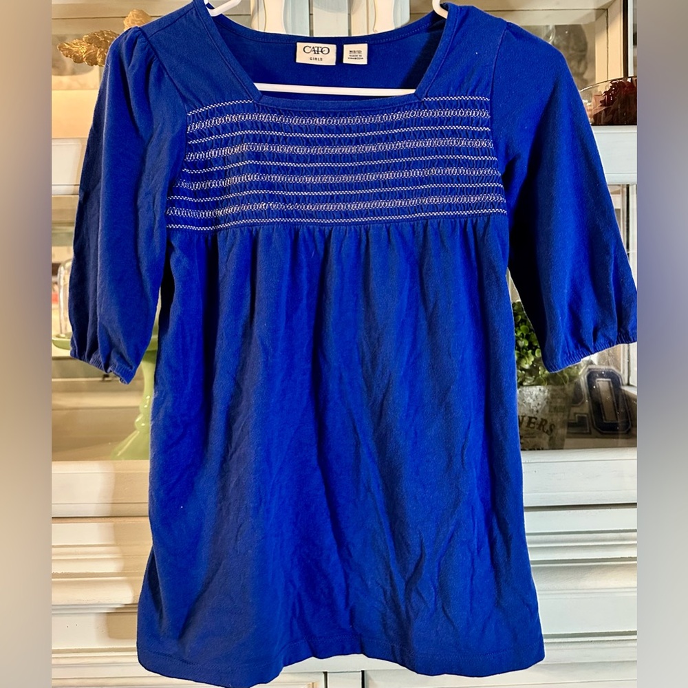Cato Kids Blue Blouse with Silver Stitch Detail
